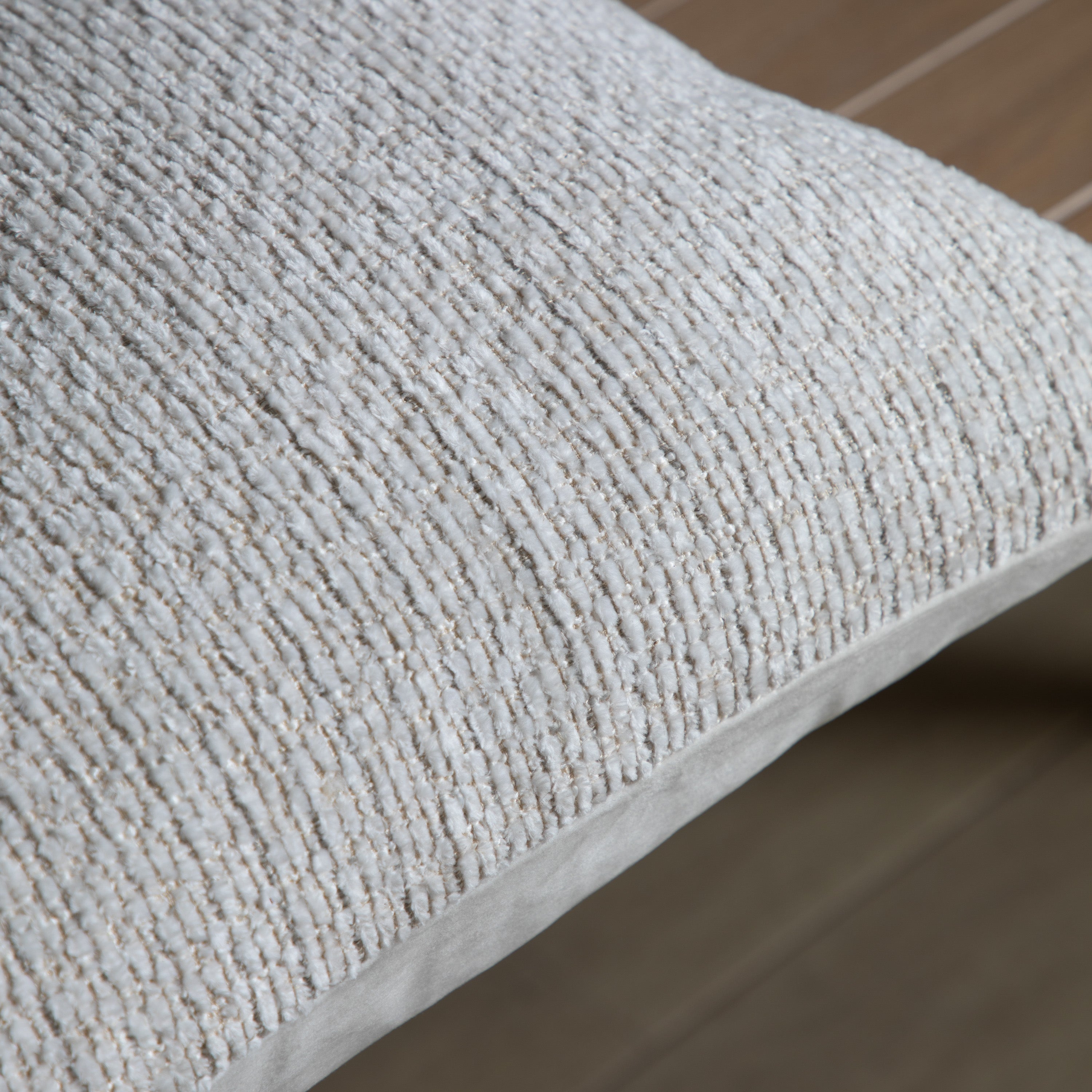 Chenille Textured Cream Square Cushion